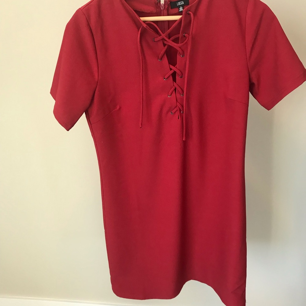Lucca Couture Red Lace up dress